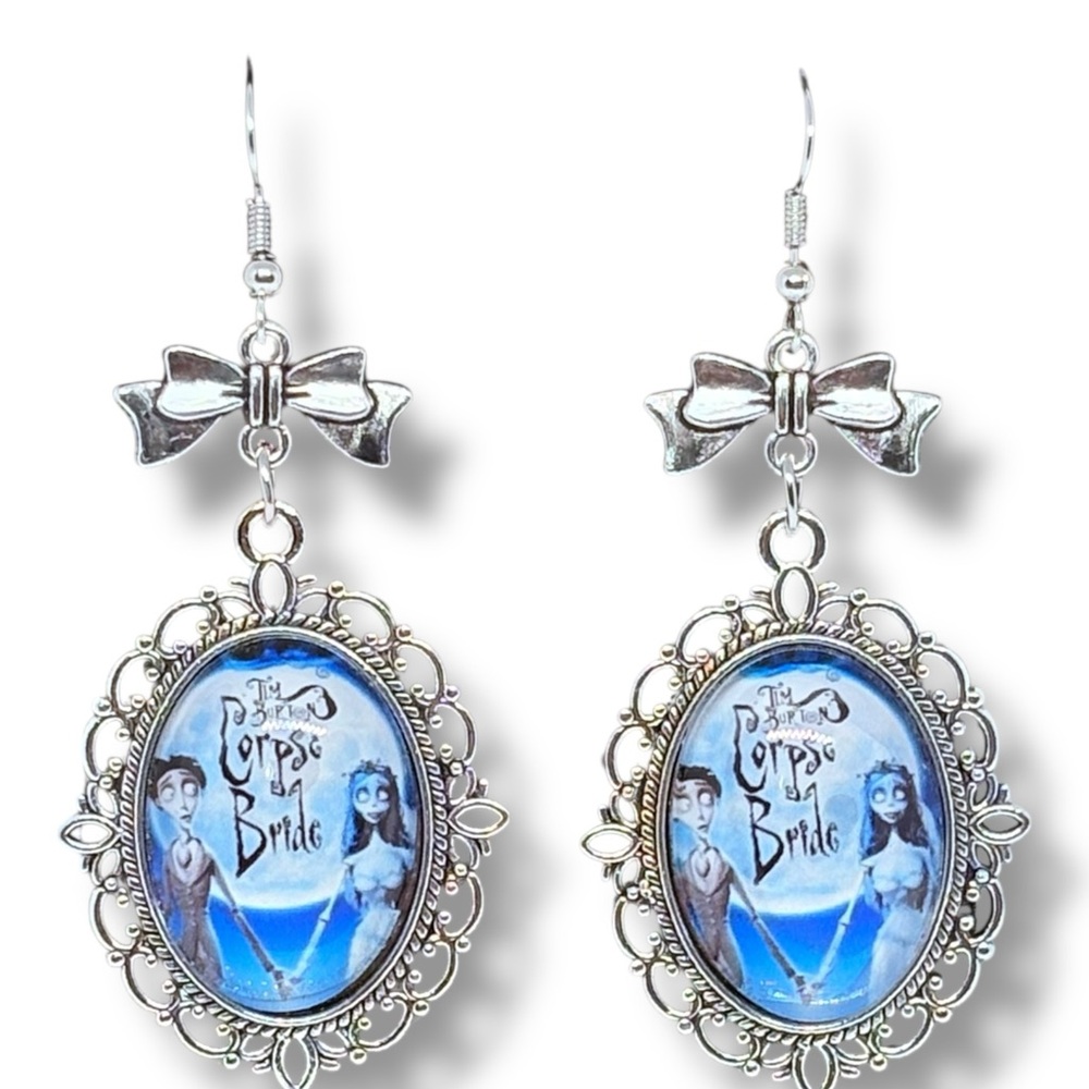 Corpse Bride Tim Burton’s Inspired Character Pendant 2 pairs Set of Earrings - Picture 7 of 7